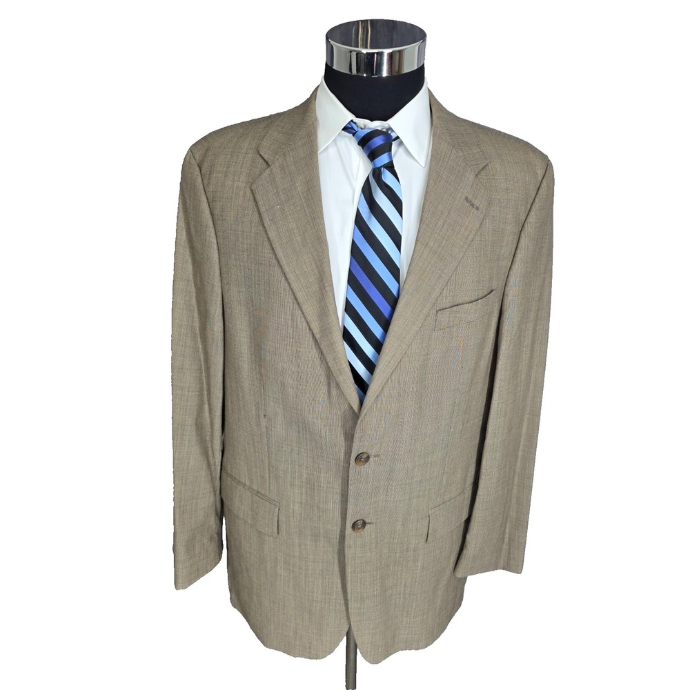 Chaps Ralph Lauren Blazer Mens 44 Brown Sports Coat Jacket Pure New Wool 2 B